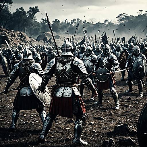 Armored Warriors on Ancient Battleground