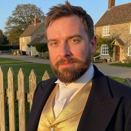 Gentleman in Classic English Attire