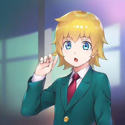 Illustration of Hanazawa teruki, mob psycho 100 in the style of Wacchi