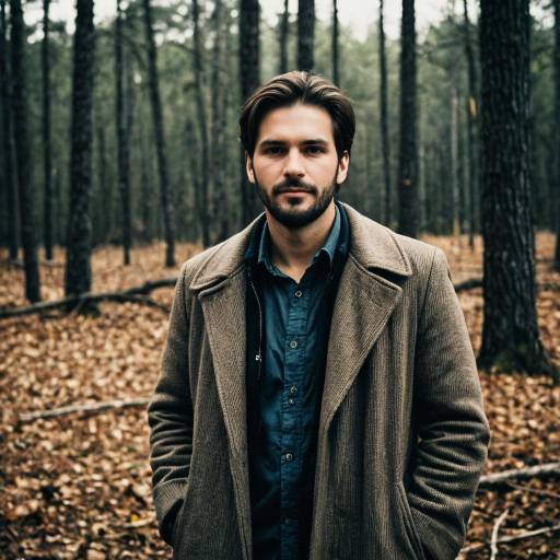 Man in Coat Standing in Forest