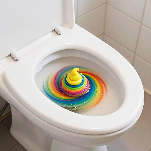 Vibrant Rainbow Poop in Toilet