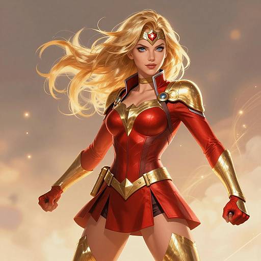 Powerful Modern Female Superhero Illustration