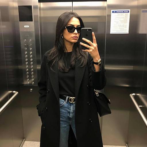 Chic Elevator Mirror Selfie Style