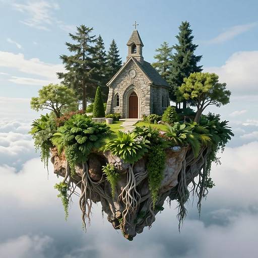 Floating Island with Stone Chapel