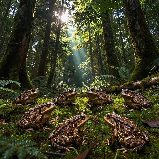 Dreamy Forest Canopy with Horned Toads