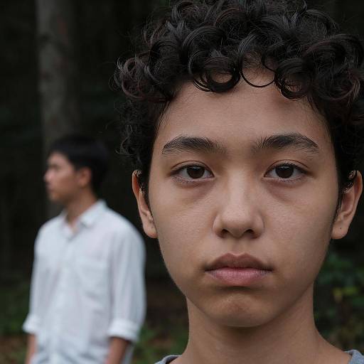 Close-Up of a Woman with Man Background