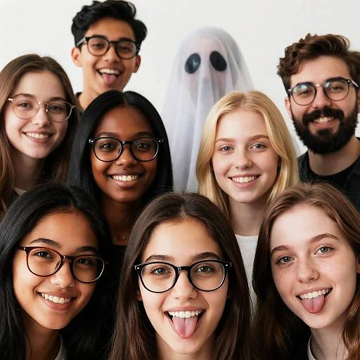 Diverse Group Portrait With Ghostly Smile