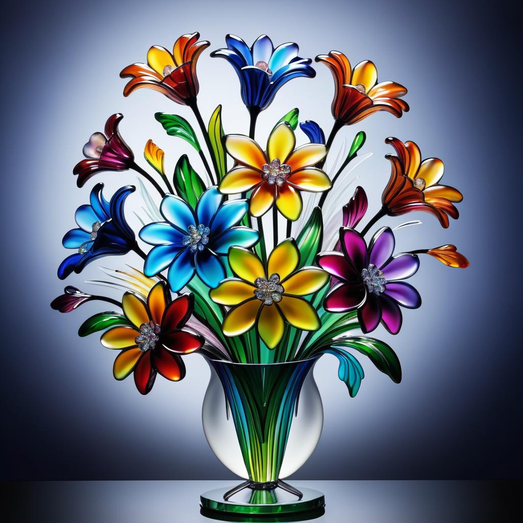 Stunning Glass Flower Bouquet Design