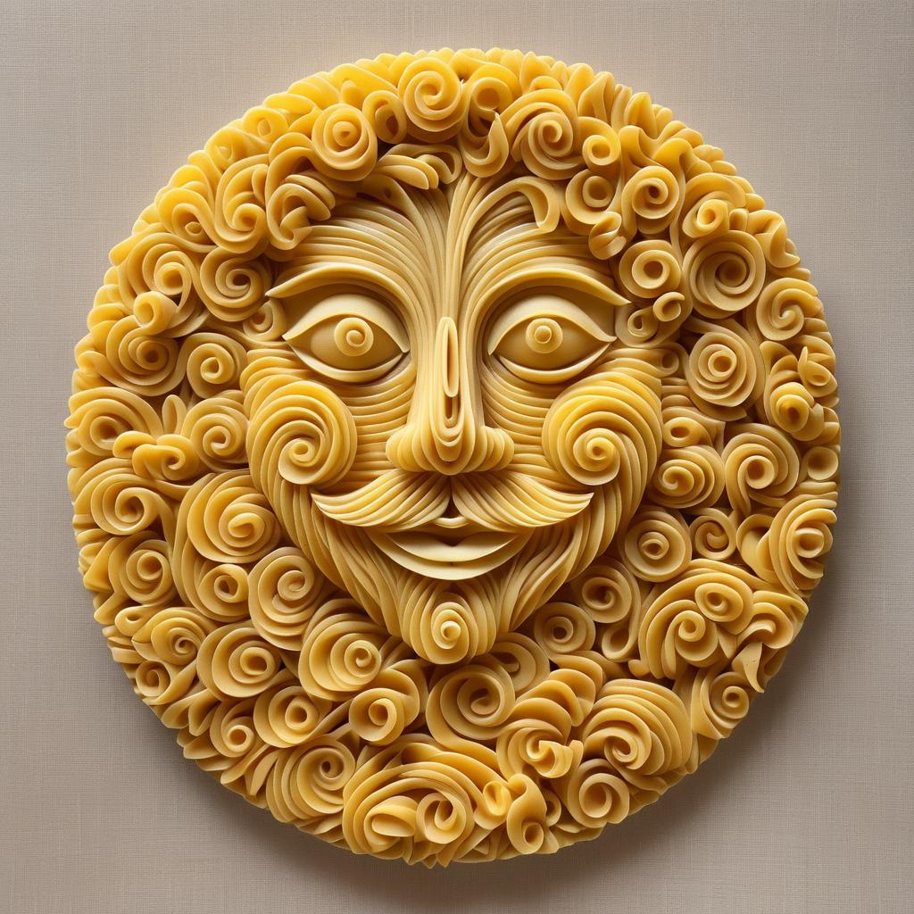 Surreal Face Art Made from Pasta