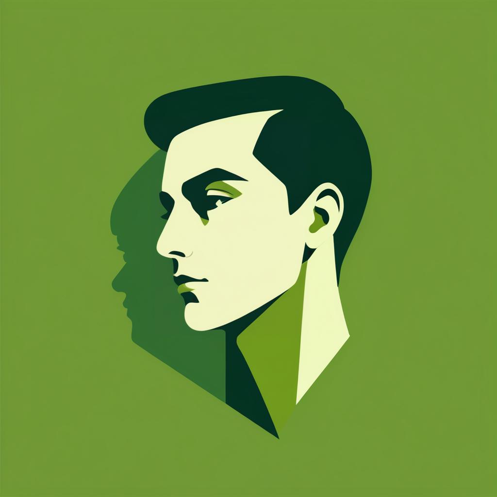 Minimalist Olive Portrait of a Man