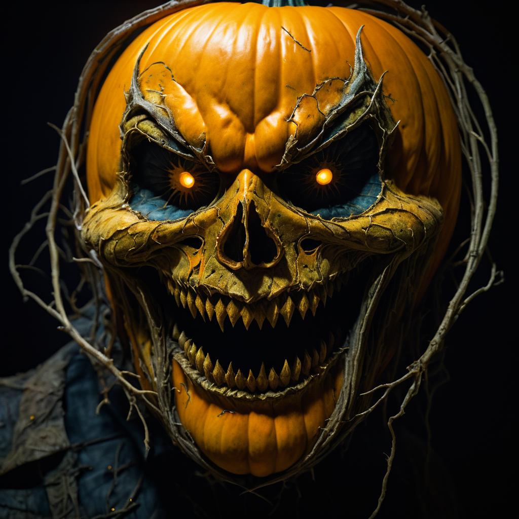 Surreal Decaying Pumpkin Portrait Art