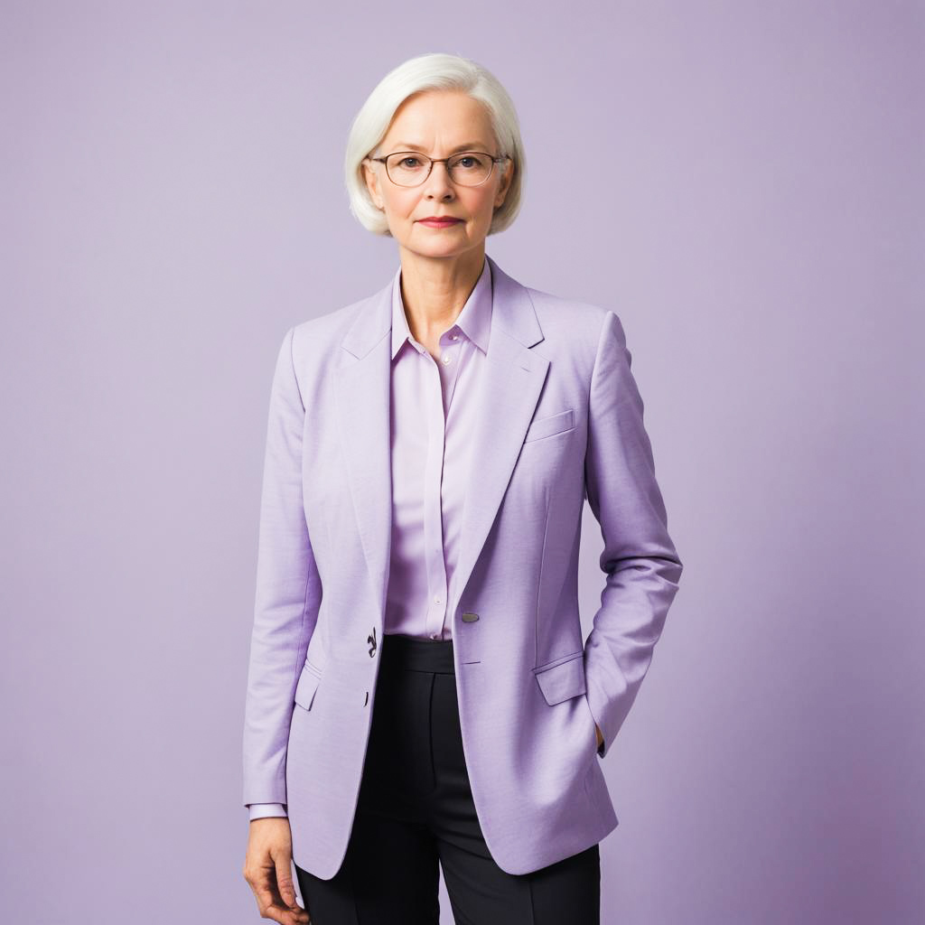 Thoughtful Professor in Stylish Librarian Outfit