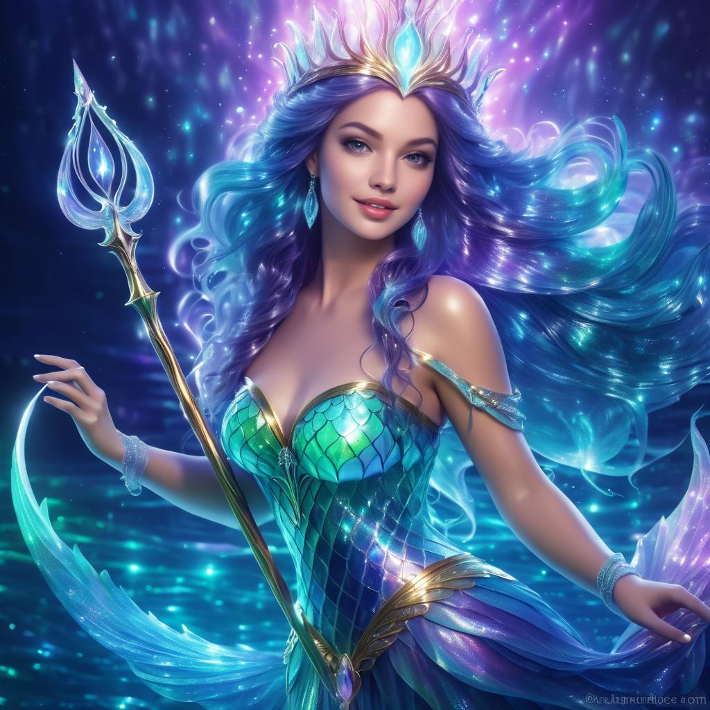 Enchanting Mermaid Sorceress in Fantasy Realm