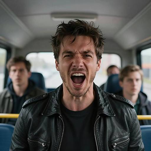 Angry Man Shouting on Bus
