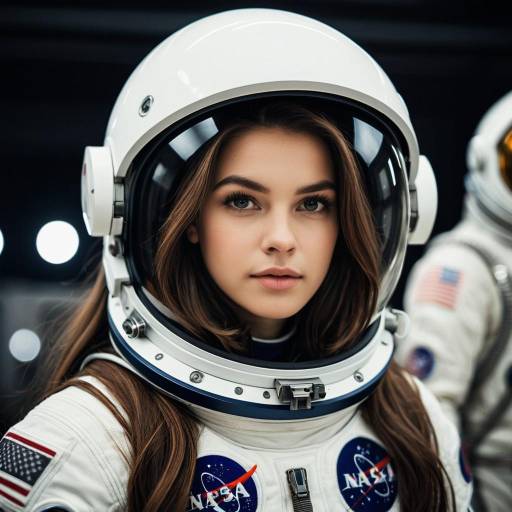 Realistic Space Woman in Astronaut Costume