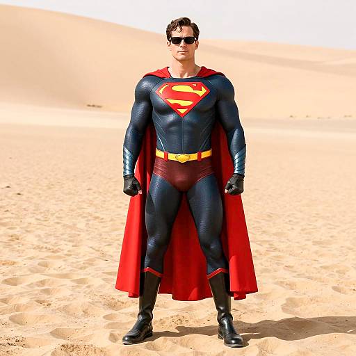 Photorealistic Superhero in Desert