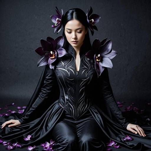 Elegant Black Orchid Cosplay Costume Design