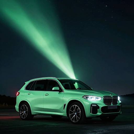Luminous BMW X5 in Ethereal Green Light