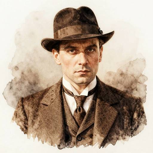 Hyper-Detailed 1920s Silent Film Actor