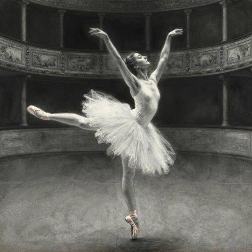 Ghostly Ballerina Charcoal Painting