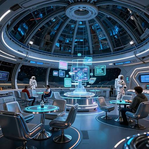 Futuristic Space Station Lounge Interior