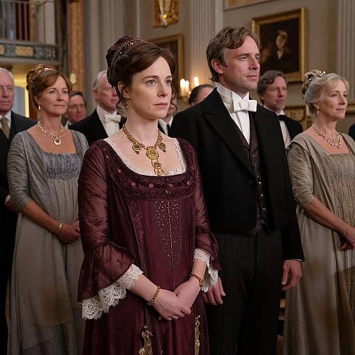 Downton Abbey Characters in Grand Ballroom