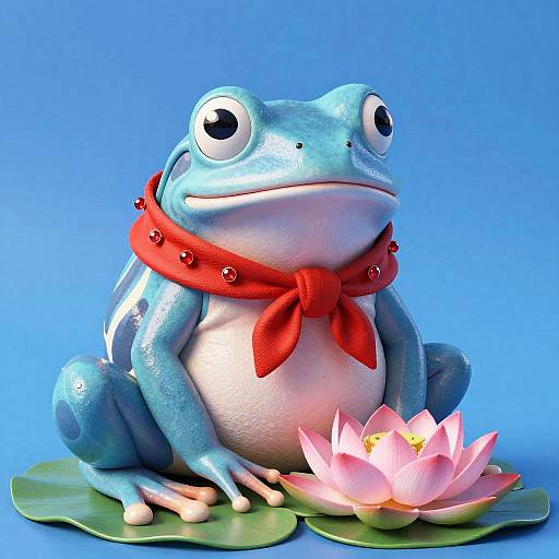 Vibrant Frog on Lily Pad