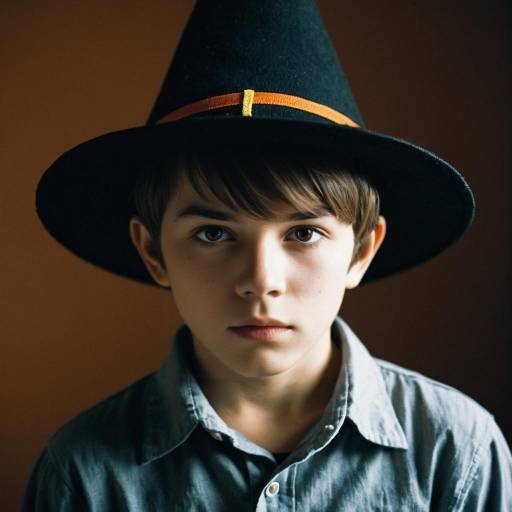 Boy in Witch Hat Halloween Costume