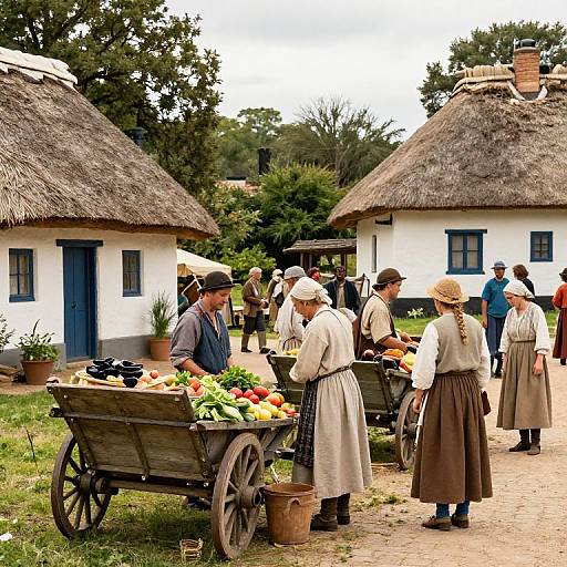 19th Century Rural Market Scene