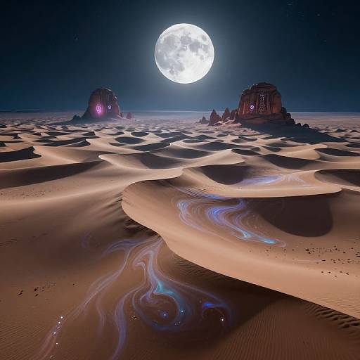 Ethereal Cosmic Desert Landscape