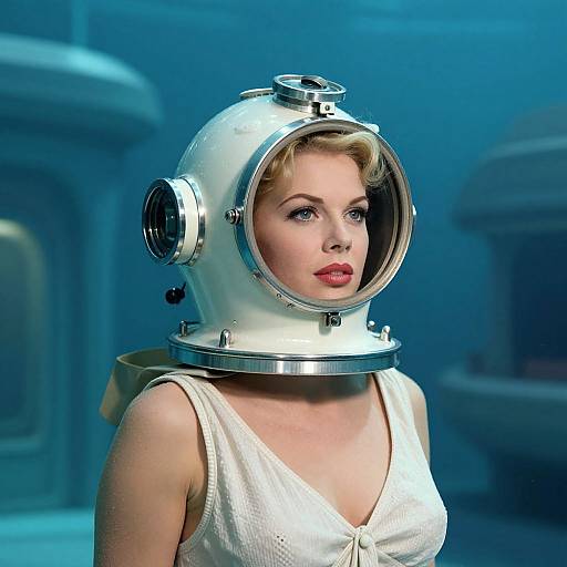 Vintage Diving Helmet in Futuristic Underwater