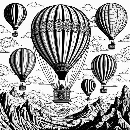 Intricate Steampunk Mandala Hot-Air Balloons Intricate Steampunk Mandala Hot-Air Balloons