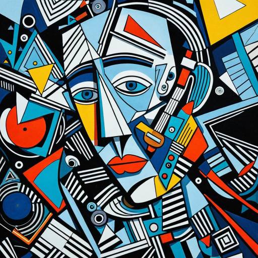 Abstract Cubism Musician Portrait