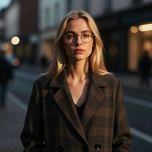 Moody Cinematic Portrait of Blonde Woman