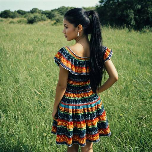 Woman in Colorful Spanish Dress Outdoors