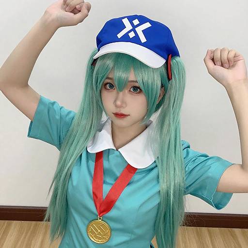 Portrait of Mint-Green Haired Person