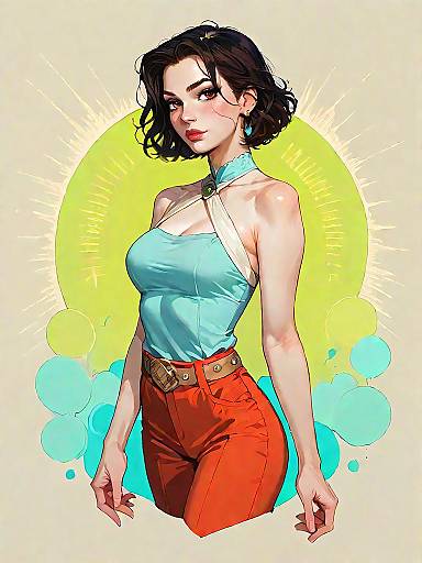 Stylish Woman in Casual Bohemian Outfit