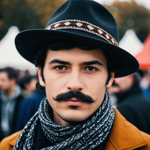 Festival Costume Guy with Mustache Portrait