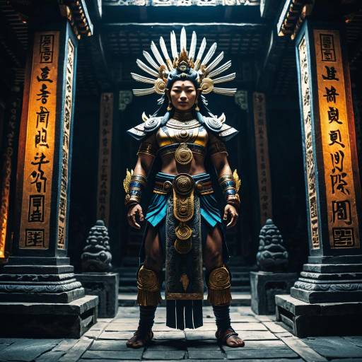 Ancient Warrior in Traditional Armor