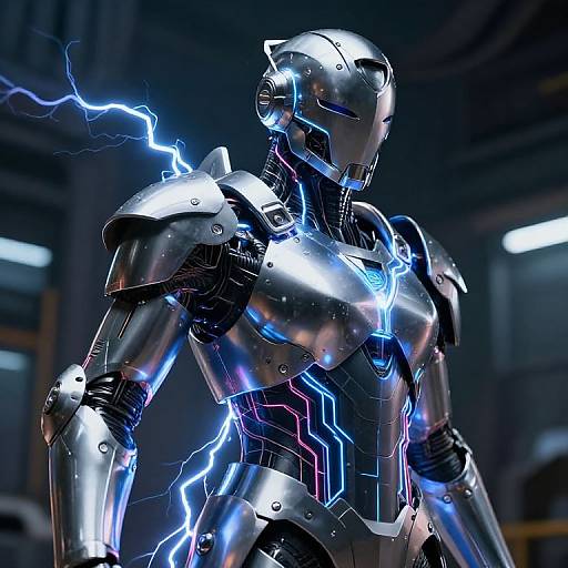 Kilowat Powering Up in Sci-Fi Armor