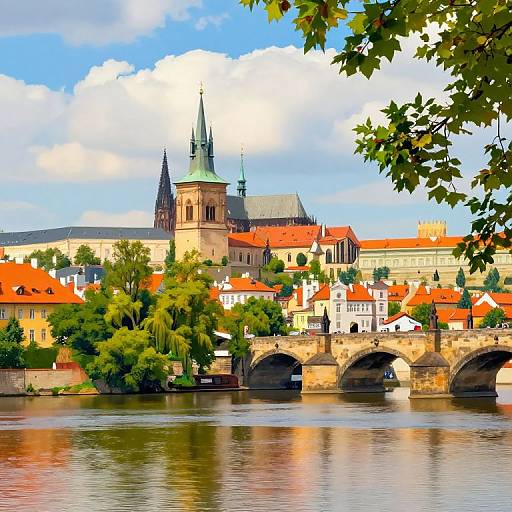 Vivid Prague Riverside Painting