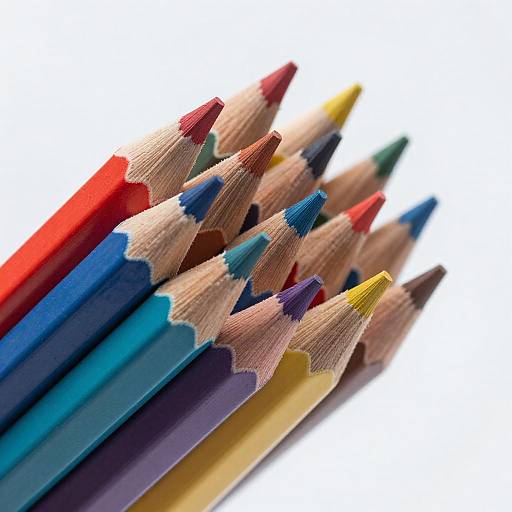 Vibrant Colored Pencils in Close-Up