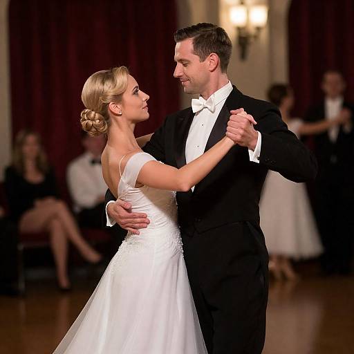 Romantic Dance in a Dim Ballroom