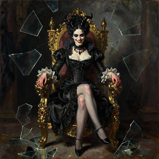 Menacing Victorian Wife on Throne