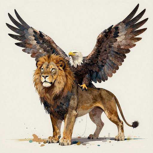 Surreal Griffin Guardian Illustration