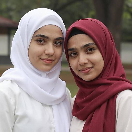Portrait of Two Women in Hijabs