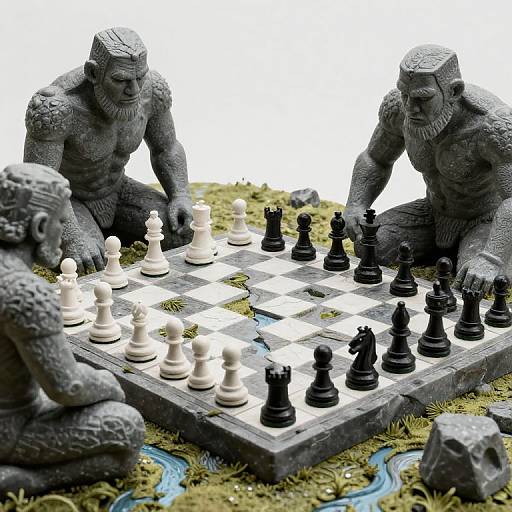 Epic Chess Battle of Stone Giants
