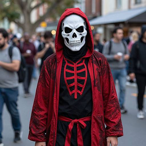 Red and Black Skull Mask Costume