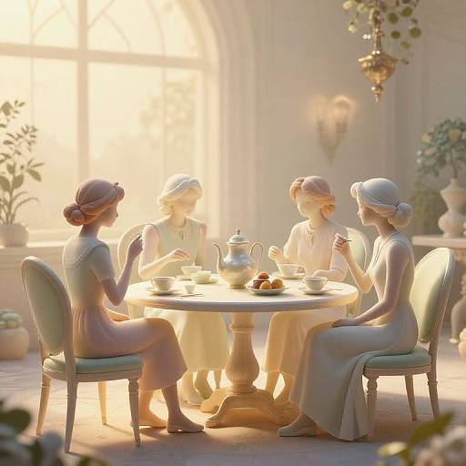 Ethereal Timeless Tea Party Scene