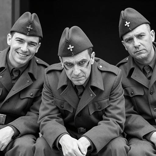 Intense Military Portrait in Black and White